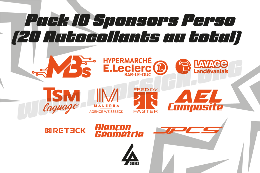 autocollants sponsors lot de 10