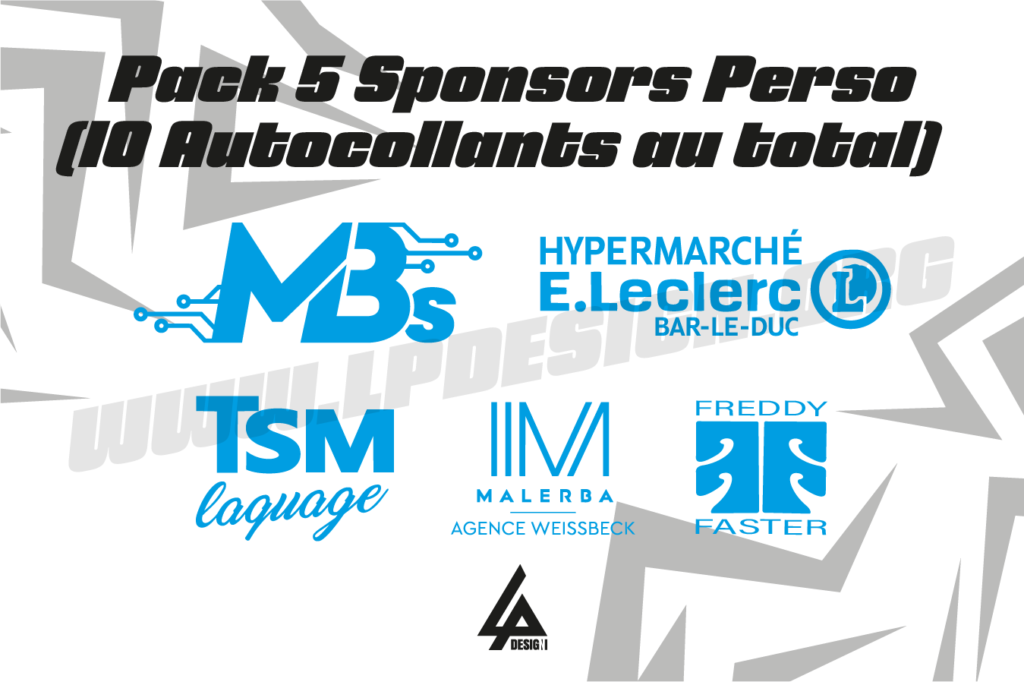 autocollants sponsors lot de 5
